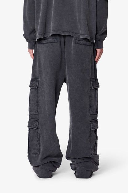 Ultra Baggy Cargo Sweatpants - Washed Black