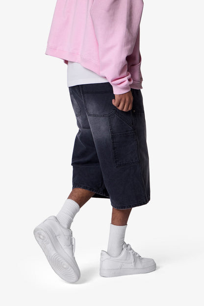 Ultra Baggy Carpenter Shorts - Washed Black