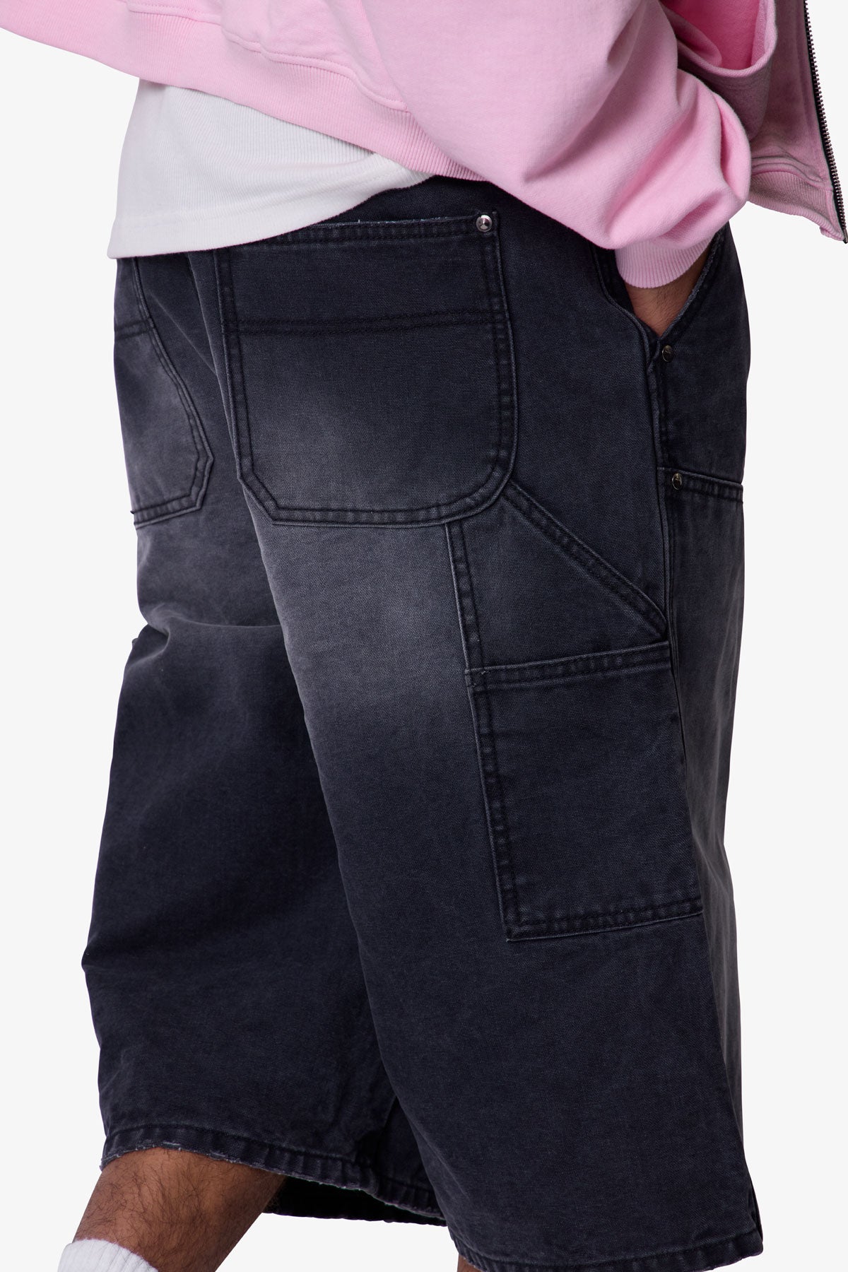 Ultra Baggy Carpenter Shorts - Washed Black