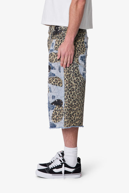 Ultra Baggy Cheetah Boro Shorts - Multi