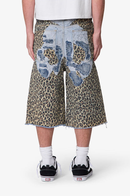 Ultra Baggy Cheetah Boro Shorts - Multi