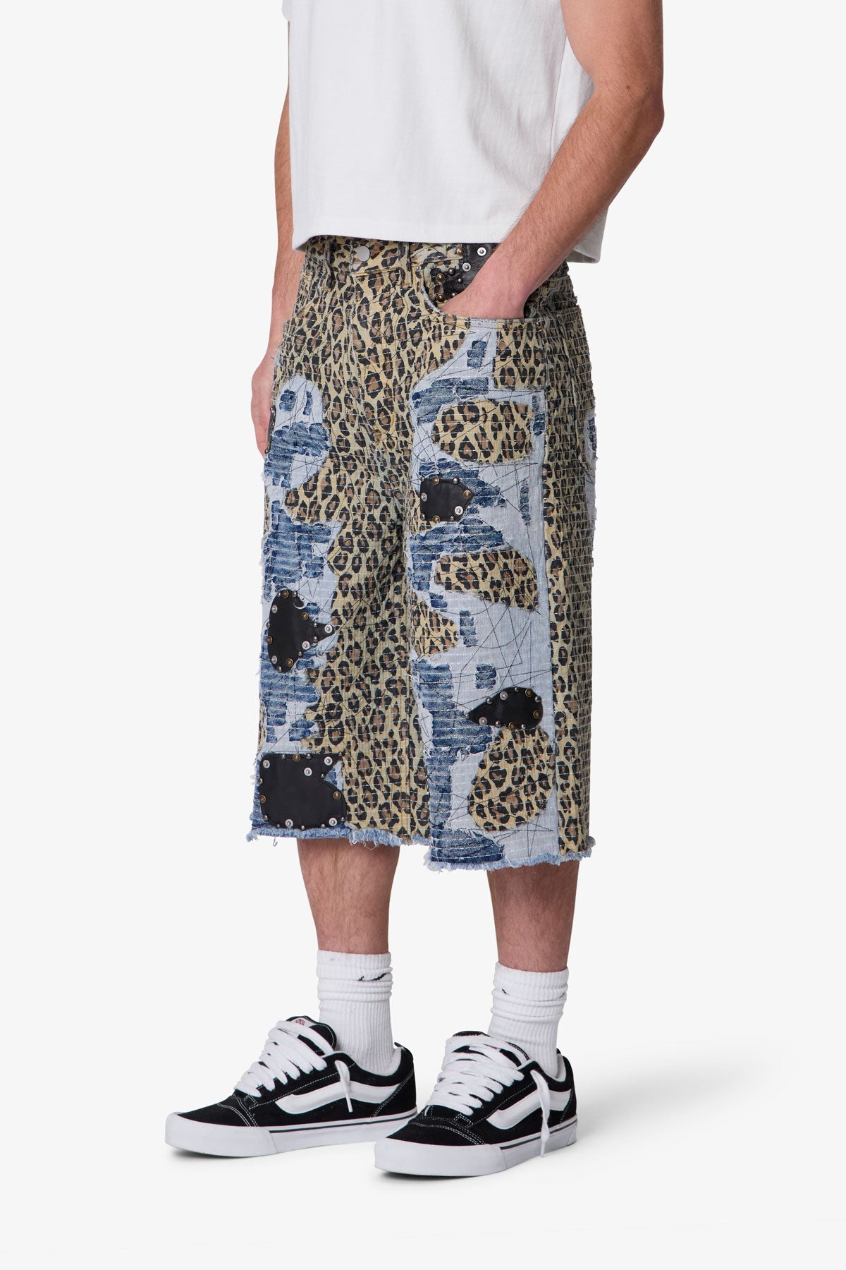 Ultra Baggy Cheetah Boro Shorts - Multi