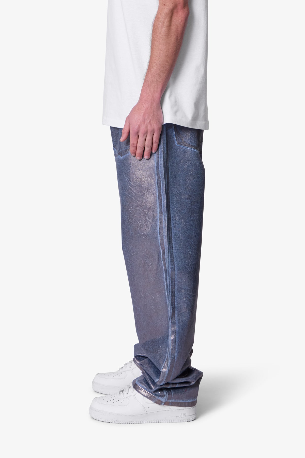 Ultra Baggy Chrome Sprayed Denim - Blue/Silver