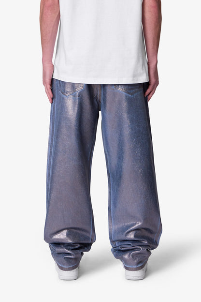 Ultra Baggy Chrome Sprayed Denim - Blue/Silver
