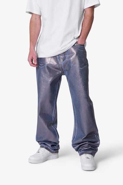 Ultra Baggy Chrome Sprayed Denim - Blue/Silver