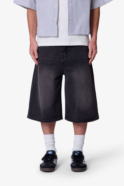 Ultra Baggy Denim Shorts - Black