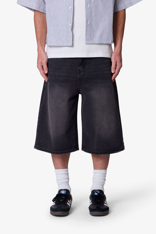 Ultra Baggy Denim Shorts - Black