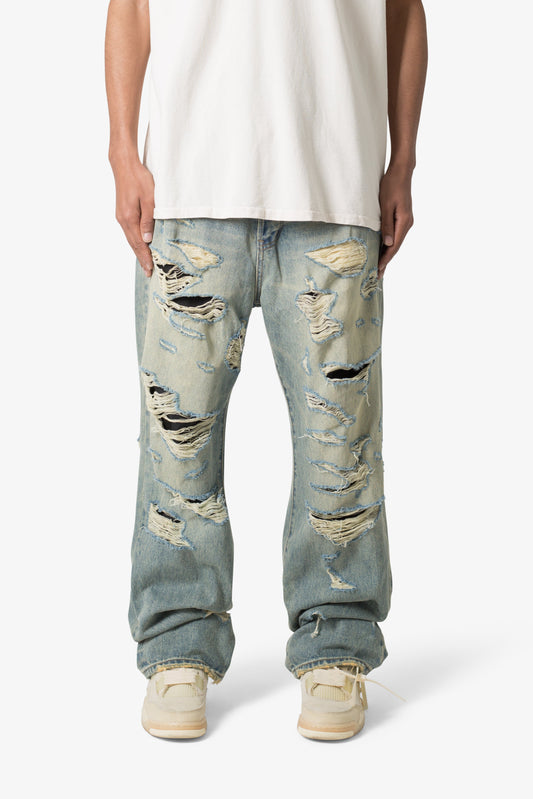 Ultra Baggy Distressed Denim - Vintage Blue