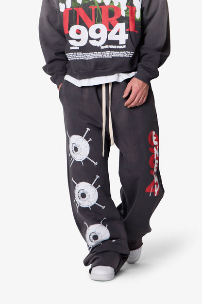 Ultra Baggy Enemy Sweatpants - Washed Black