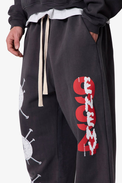 Ultra Baggy Enemy Sweatpants - Washed Black