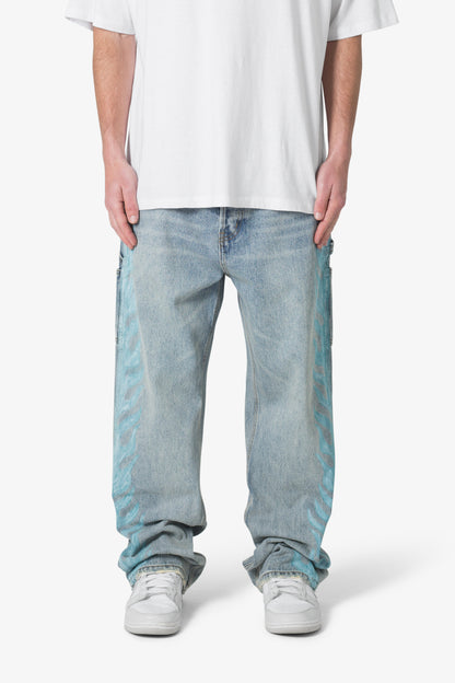 Ultra Baggy Flame Denim - Blue