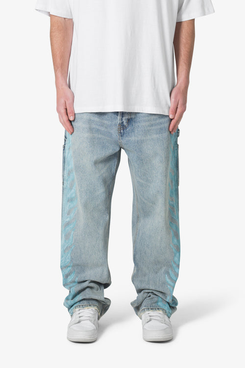Ultra Baggy Flame Denim - Blue