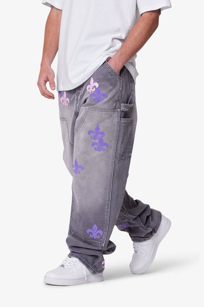 Ultra Baggy Fleur Double Knee Pants - Grey