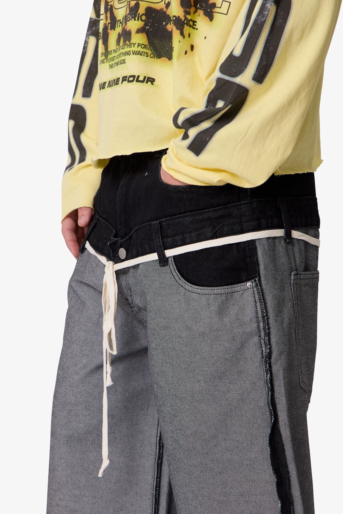 Ultra Baggy Inside Out Denim Shorts - Black