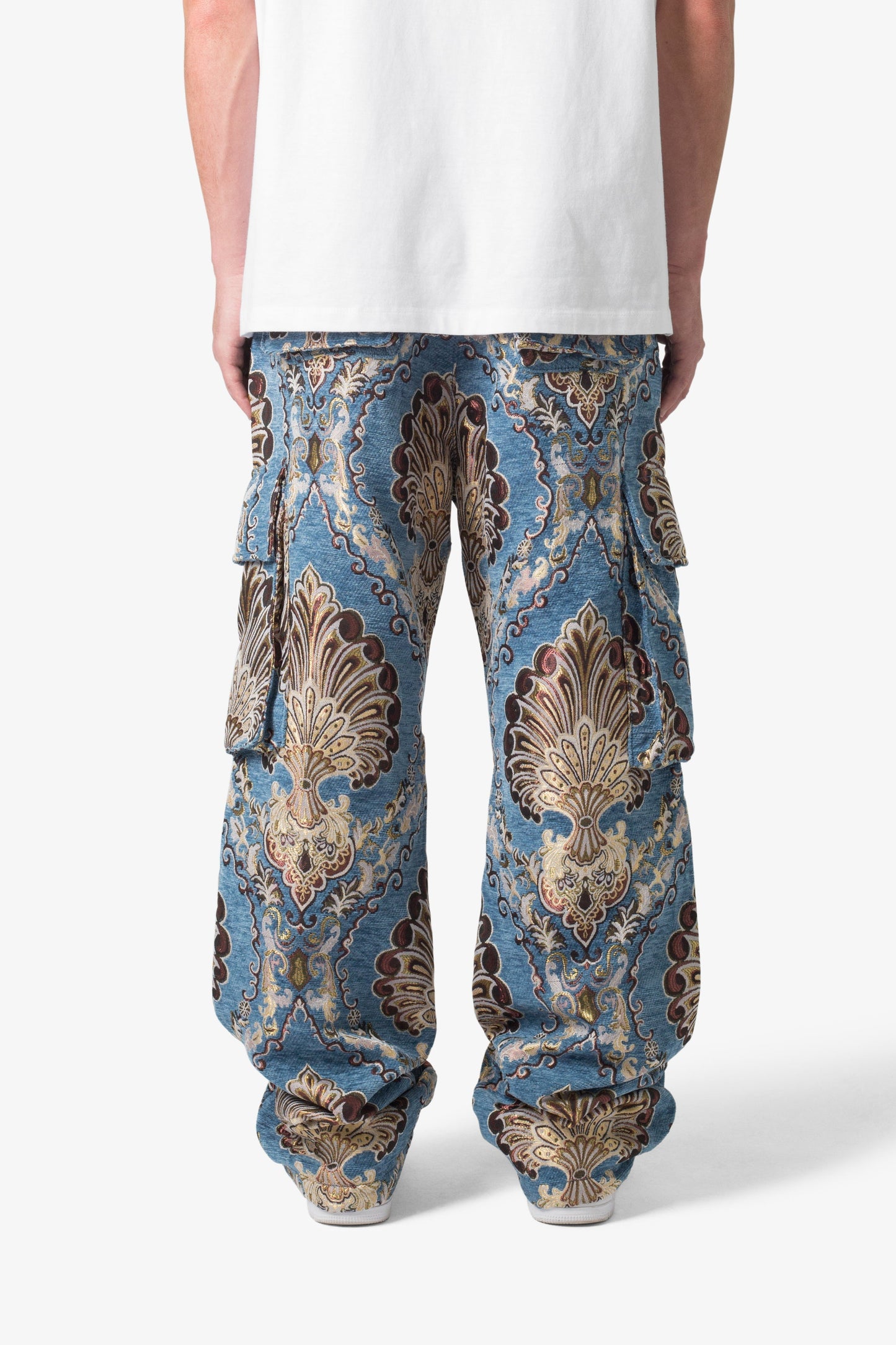 Ultra Baggy Jacquard Floral Cargo Pants - Multi Floral