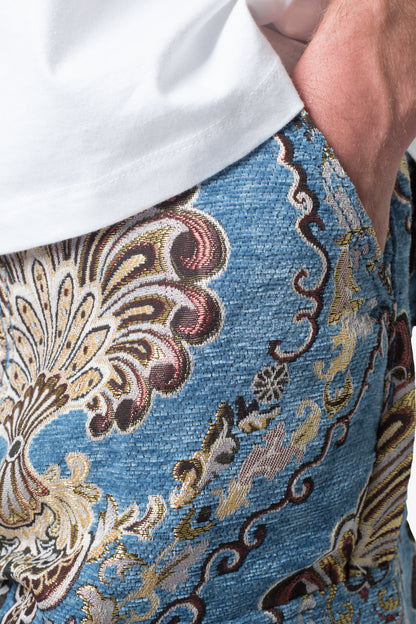 Ultra Baggy Jacquard Floral Cargo Pants - Multi Floral