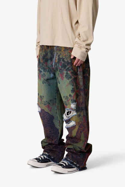 Ultra Baggy Leopard Denim - Multi