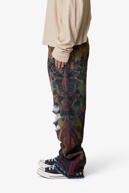 Ultra Baggy Leopard Denim - Multi