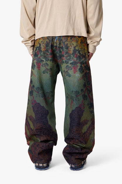 Ultra Baggy Leopard Denim - Multi
