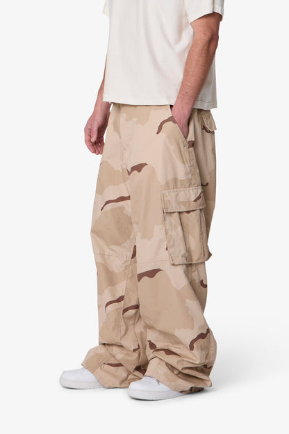 Ultra Baggy Military Cargo Pants - Desert Camo