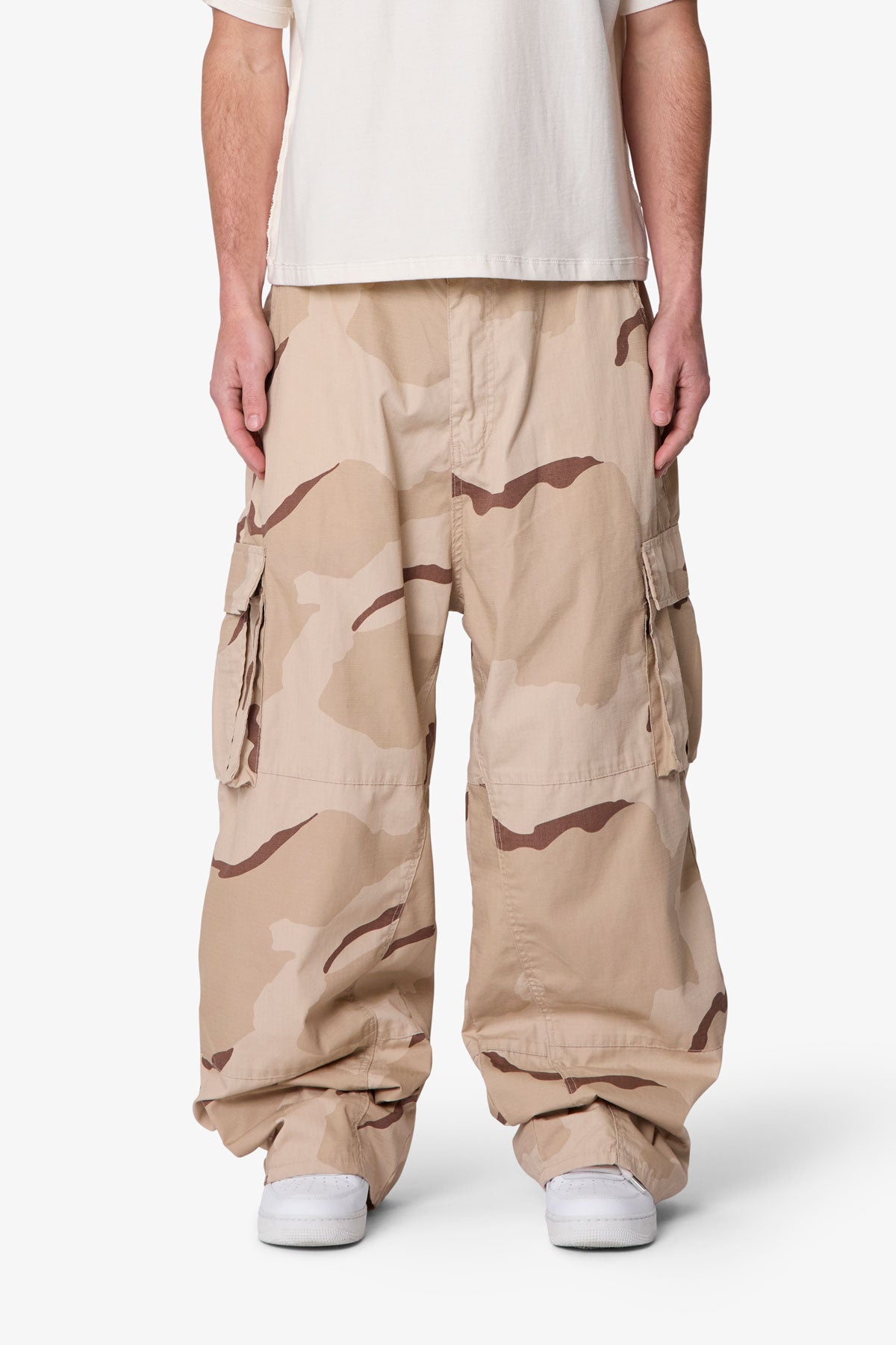 Ultra Baggy Military Cargo Pants - Desert Camo