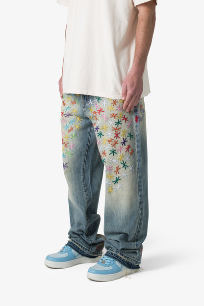 Ultra Baggy Multi Asterisk Denim - Blue/Multi