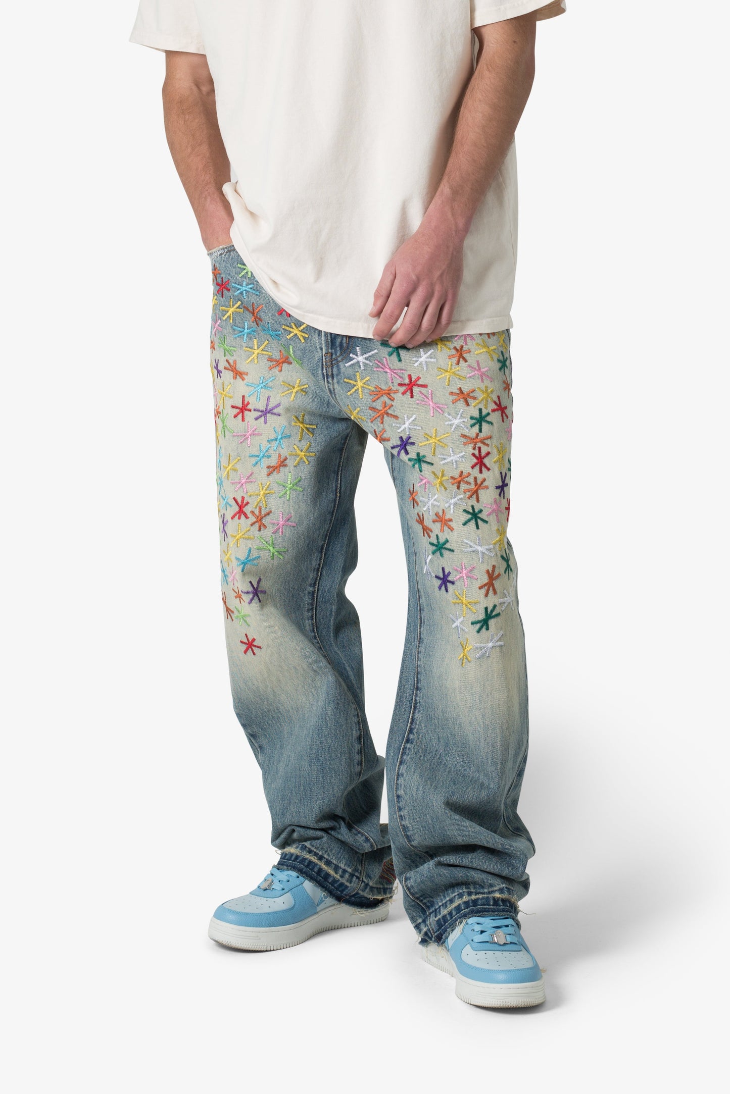 Ultra Baggy Multi Asterisk Denim - Blue/Multi