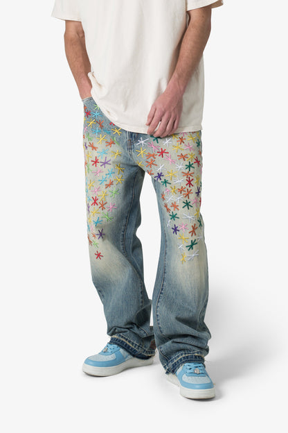 Ultra Baggy Multi Asterisk Denim - Blue/Multi