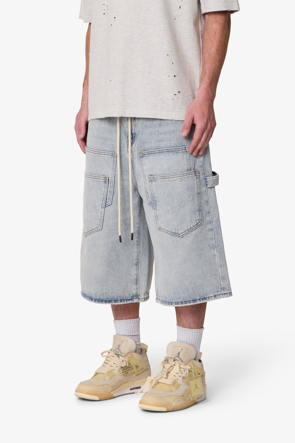 Ultra Baggy Multi Pocket Denim Shorts - Blue