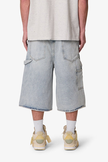 Ultra Baggy Multi Pocket Denim Shorts - Blue