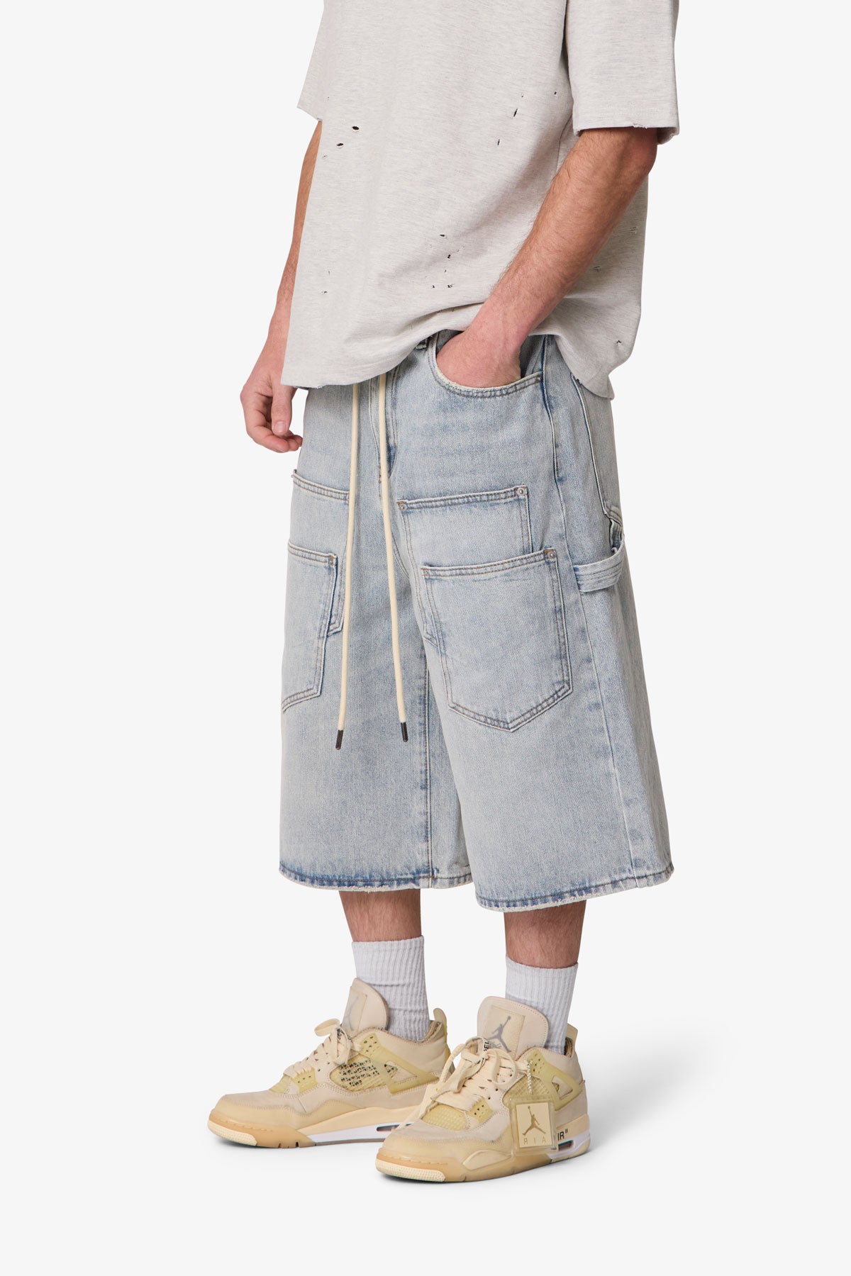 Ultra Baggy Multi Pocket Denim Shorts - Blue