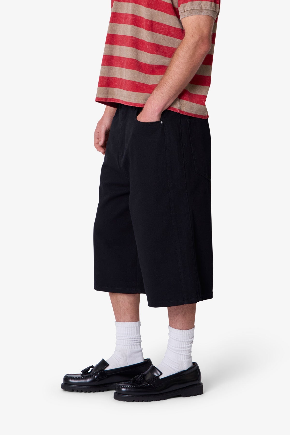 Ultra Baggy Paneled Chino Shorts - Black