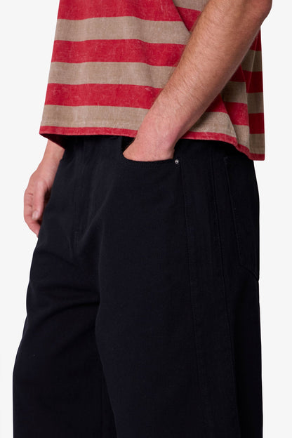 Ultra Baggy Paneled Chino Shorts - Black