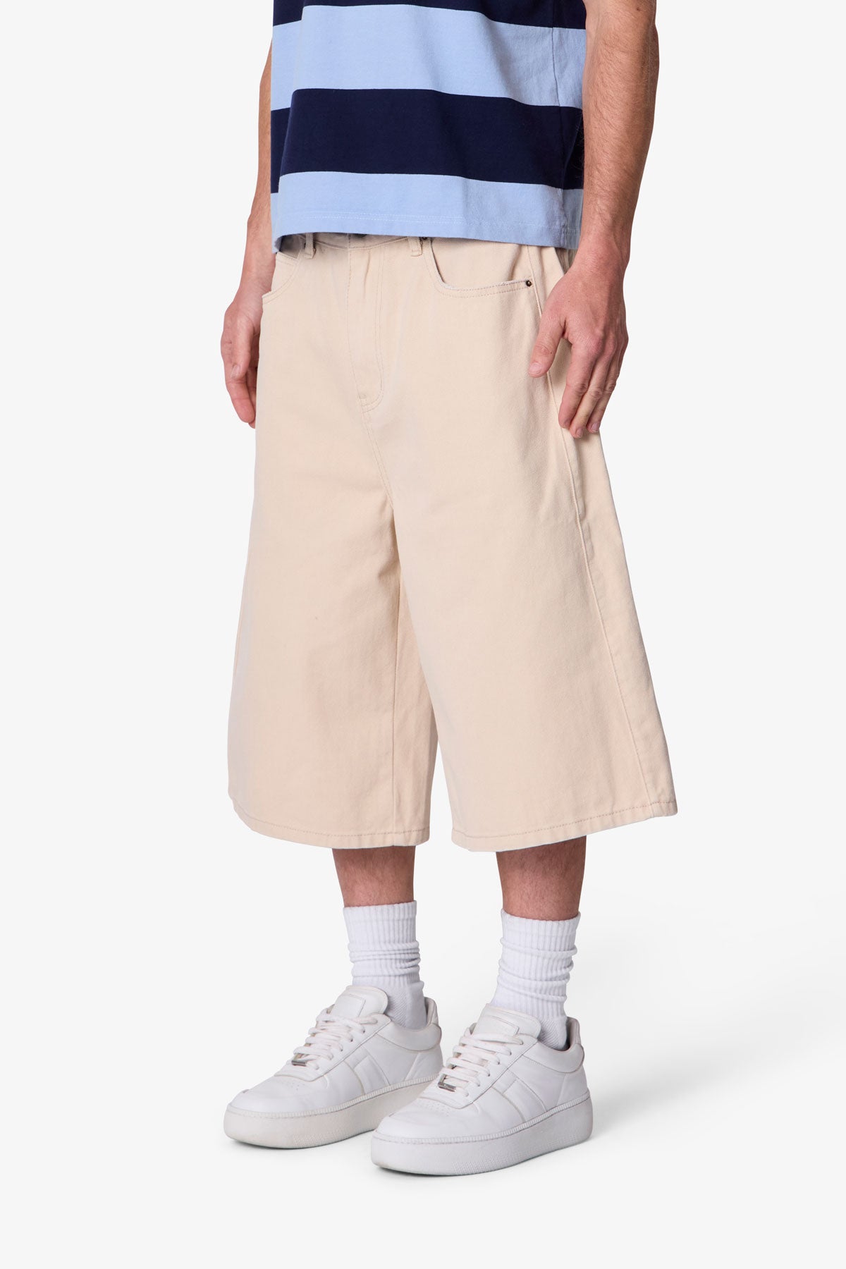 Ultra Baggy Paneled Chino Shorts - Khaki