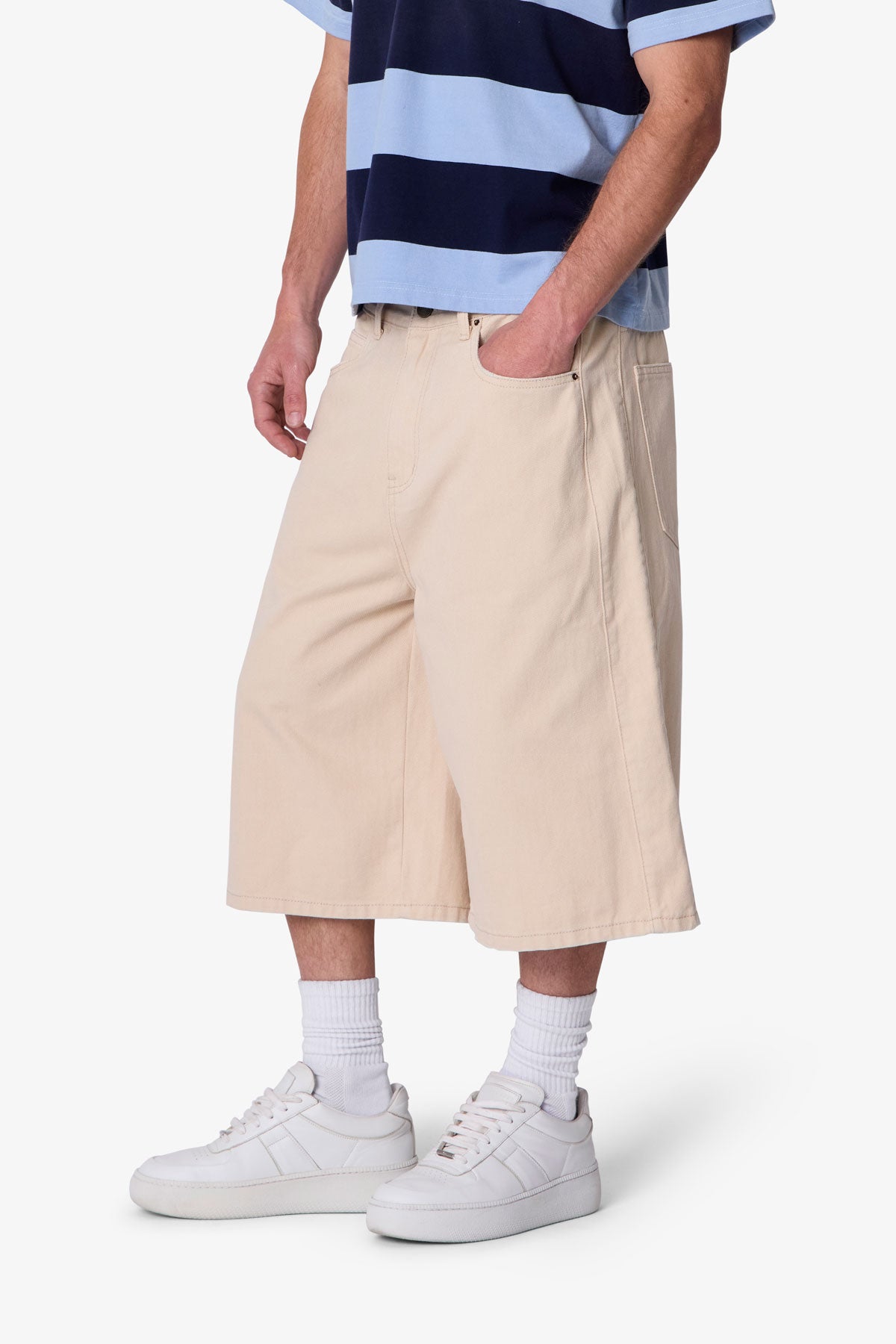 Ultra Baggy Paneled Chino Shorts - Khaki