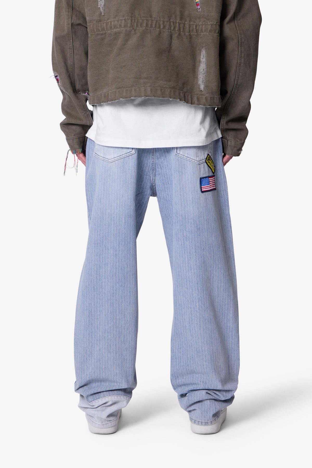 Ultra Baggy Patched Up Denim - Light Blue