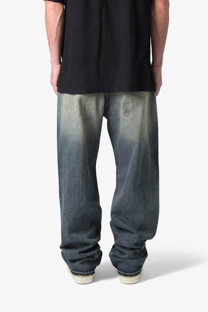 Ultra Baggy Shadow Patch Denim - Washed Light Blue