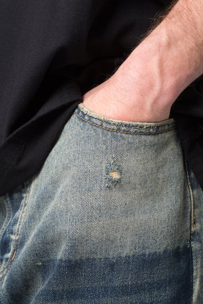 Ultra Baggy Shadow Patch Denim - Washed Light Blue