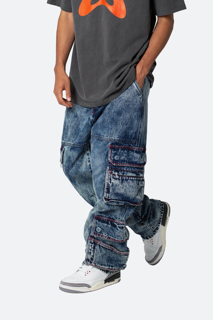 Ultra Baggy Skate Cargo Denim - Vintage Blue