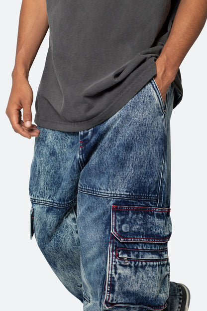 Ultra Baggy Skate Cargo Denim - Vintage Blue