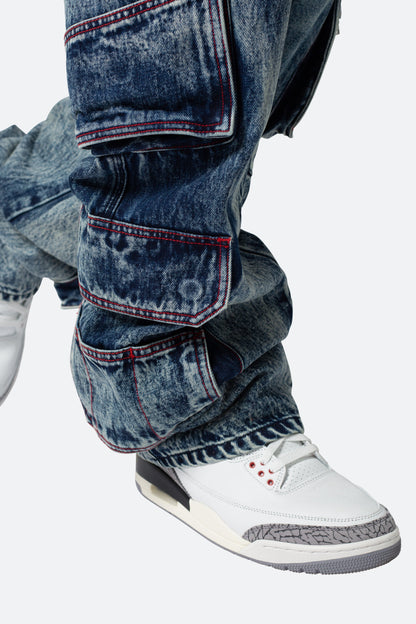 Ultra Baggy Skate Cargo Denim - Vintage Blue