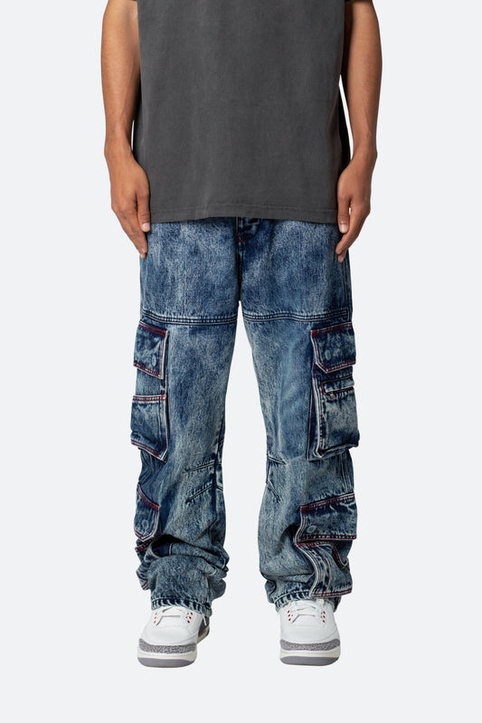 Ultra Baggy Skate Cargo Denim - Vintage Blue