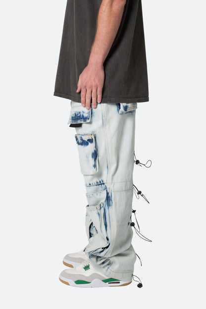 Ultra Baggy Spray Cargo Denim - Blue