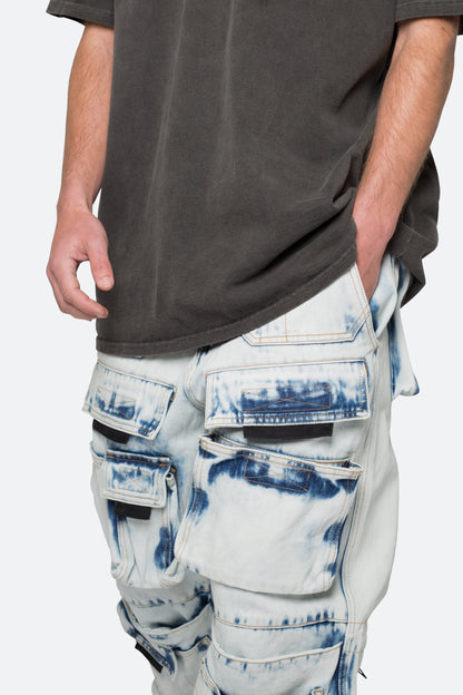 Ultra Baggy Spray Cargo Denim - Blue
