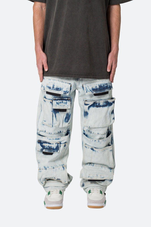 Ultra Baggy Spray Cargo Denim - Blue