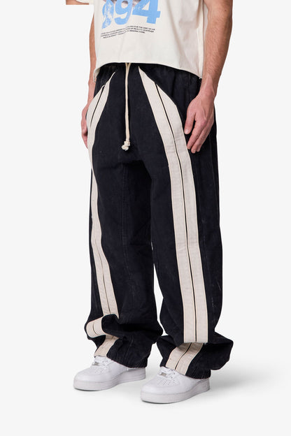 Ultra Baggy Stripe Twill Pants - Black/White