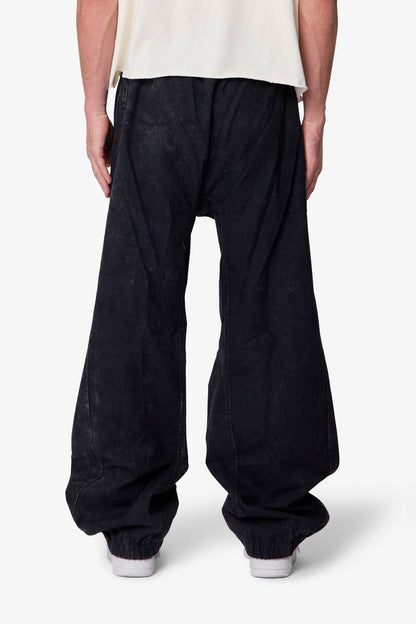 Ultra Baggy Stripe Twill Pants - Black/White
