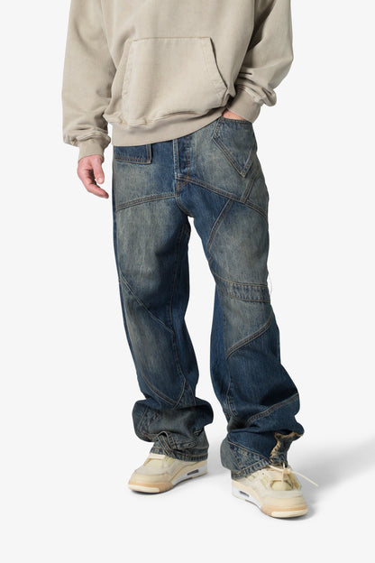 Ultra Baggy Upcycled Denim - Blue