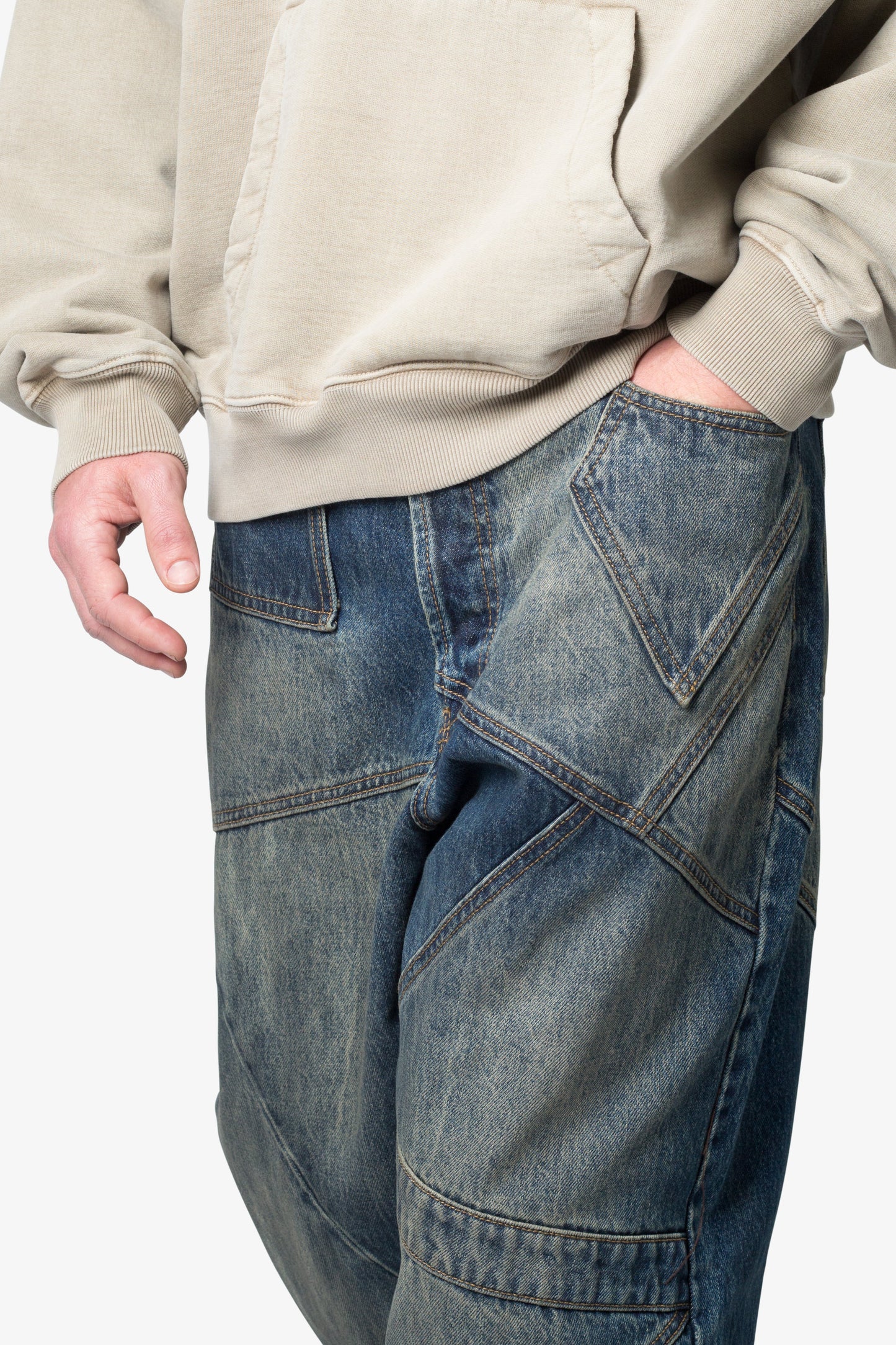 Ultra Baggy Upcycled Denim - Blue