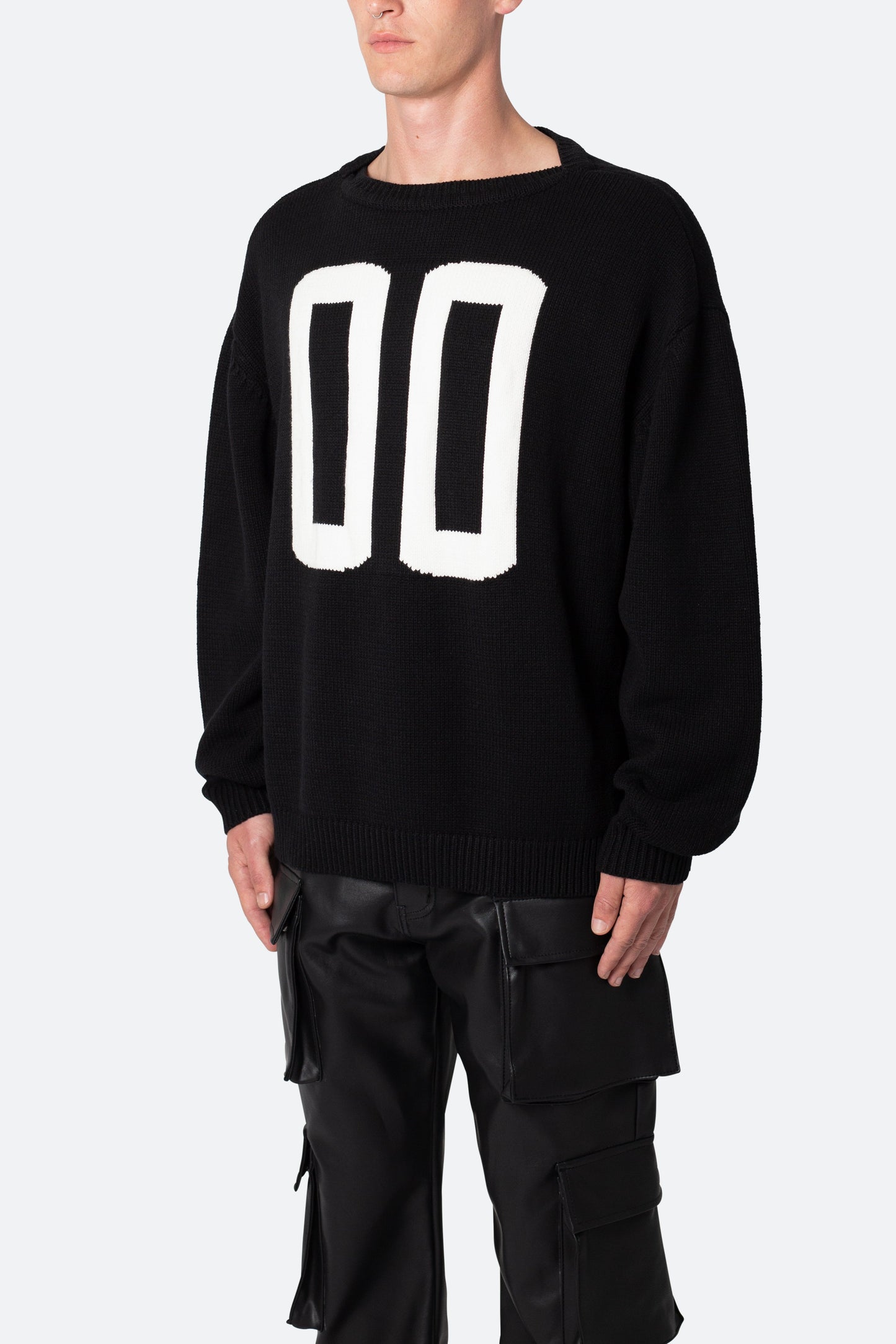 Varsity Knit Sweater - Black